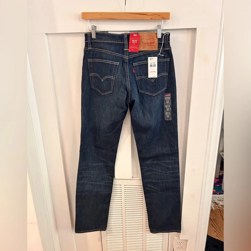 Levi's 511 White Oak stretch slim Fit dark wash 28x32 jeans R tab Made in Mexixo